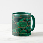 Luxury Emerald Malachite Green Marble Abstract マグカップ (正面右)