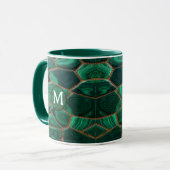 Luxury Emerald Malachite Green Marble Abstract マグカップ (正面左)
