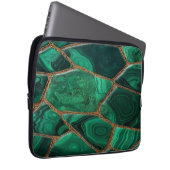 Luxury Emerald Malachite Green Marble Abstract ラップトップスリーブ (正面右)