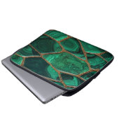 Luxury Emerald Malachite Green Marble Abstract ラップトップスリーブ (正面下部)