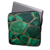 Luxury Emerald Malachite Green Marble Abstract ラップトップスリーブ (正面左)