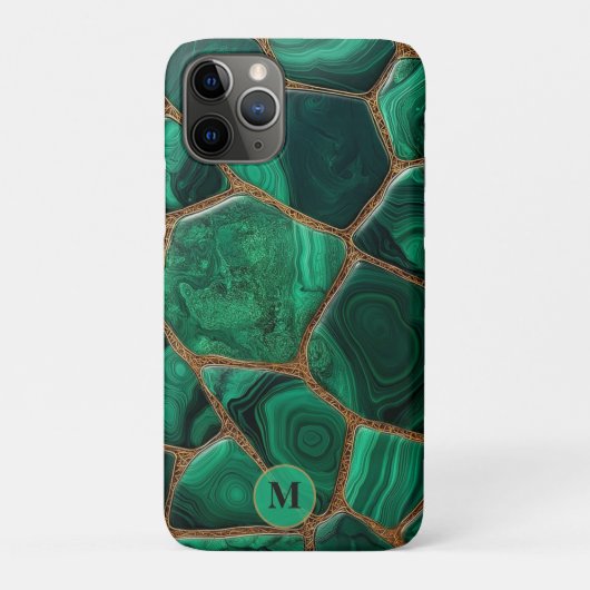 Luxury Emerald Malachite Green Marble Abstract Case-Mate iPhoneケース (裏)