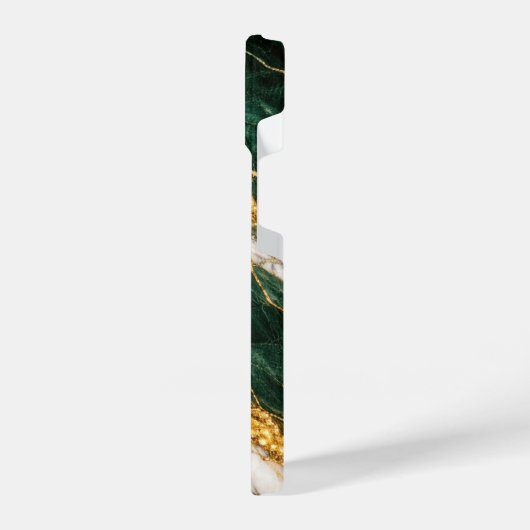 Luxury Emerald Marble Gold/White Vein Phone Case iPhoneケース (左側面)