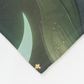 Luxury Emerald Moon Motifs Blanket – Ethereal Jade フリースブランケット (角)