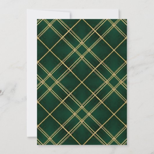 Luxury Emerald Tartan Plaid Christmas Party 招待状 (裏面)