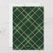 Luxury Emerald Tartan Plaid Family Photo Christmas シーズンカード (裏面)