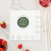 Luxury Emerald Wax Seal Napkin – Irish Claddagh 縁ありランチョンナプキン (インサイチュ)