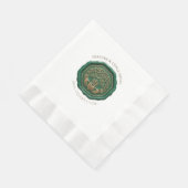 Luxury Emerald Wax Seal Napkin – Irish Claddagh 縁ありランチョンナプキン (角)