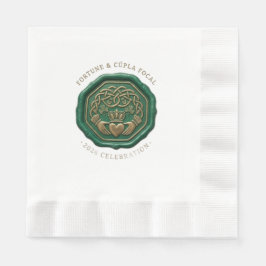 Luxury Emerald Wax Seal Napkin – Irish Claddagh 縁ありランチョンナプキン