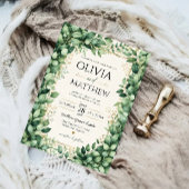 Luxury Eucalyptus Greenery Gold Botanical Frame アクリル招待状
