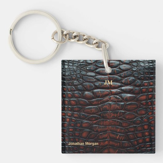 Luxury Executive Monogram Premium Leather キーホルダー (正面)