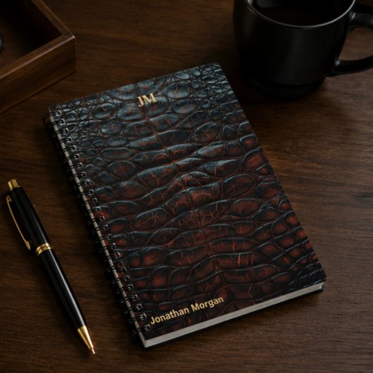 Luxury Executive Monogram Premium Leather ノートブック