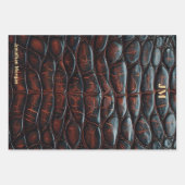 Luxury Executive Monogram Premium Leather ラッピングペーパーシート (正面)