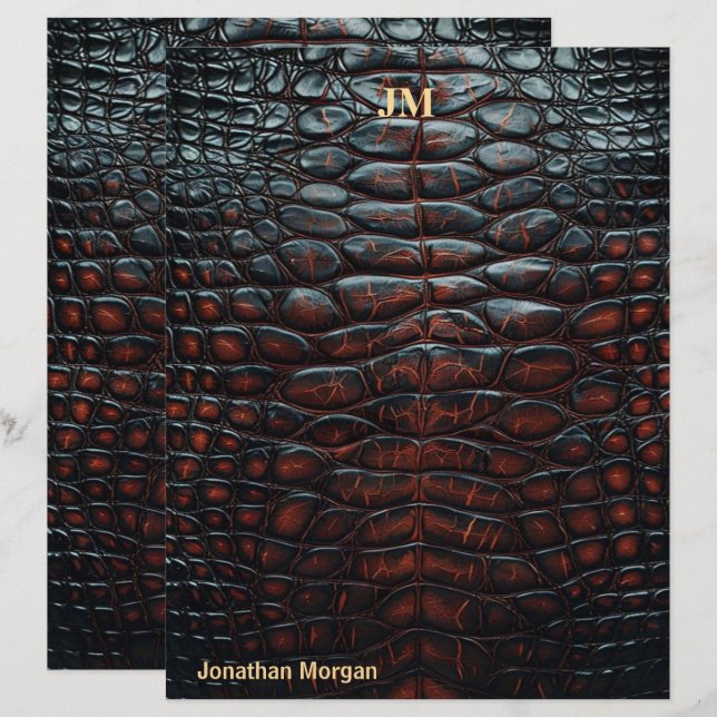 Luxury Executive Monogram Premium Leather  レターヘッド (正面/裏面)