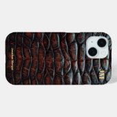 Luxury Executive Monogram Premium Leather Case-Mate iPhoneケース (裏面 (横))