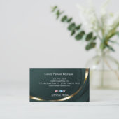 Luxury Fashion Boutique Dark Green Gold  名刺 (スタンド正面)