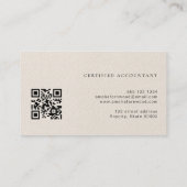 Luxury Faux Leather Certified Accountant QR Code 名刺 (裏面)