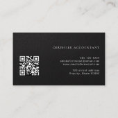 Luxury Faux Leather Certified Accountant QR Code 名刺 (裏面)