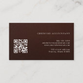 Luxury Faux Leather Certified Accountant QR Code 名刺 (裏面)