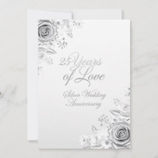 Luxury Floral 25th Wedding Anniversary Card シーズンカード