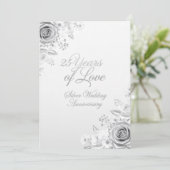 Luxury Floral 25th Wedding Anniversary Card シーズンカード (スタンド正面)