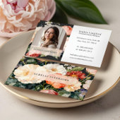 Luxury Floral Arch Photo Stylish Interior Designer 名刺