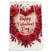 Luxury Floral Beautiful Love Modern Collection ミディアムペーパーバッグ (裏面)