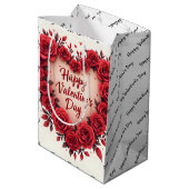 Luxury Floral Beautiful Love Modern Collection ミディアムペーパーバッグ (裏面アングル)