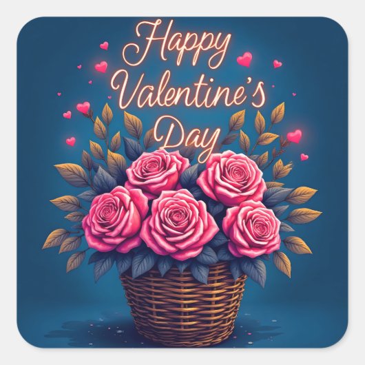 Luxury Floral Beautiful Love Popular Collection スクエアシール (正面)