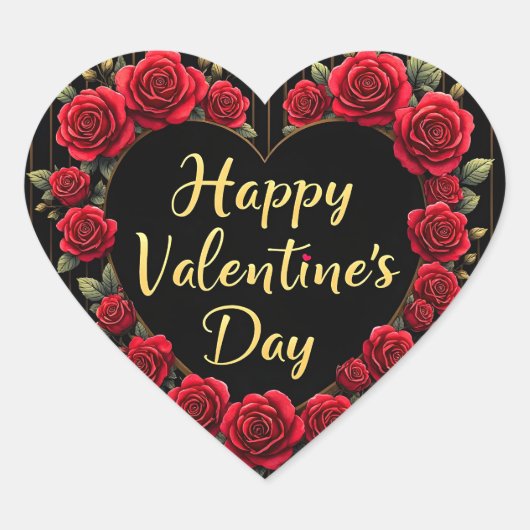 Luxury Floral Beautiful Love Trendy Collection ハートシール (正面)