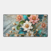Luxury Floral Desk Mat Marble Style Desk Pad デスクマット (正面)