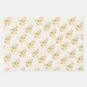 Luxury Floral Gift Gold Leaf Botanical Wrap Roll ラッピングペーパーシート (正面)