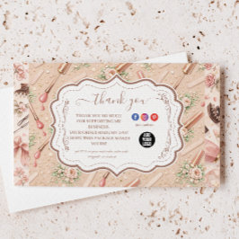 Luxury Floral Nail Artist Business サンキューカード