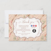 Luxury Floral Nail Artist Business サンキューカード (正面)