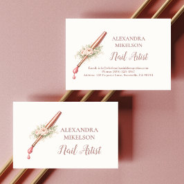 Luxury Floral Nail Artist Business 名刺