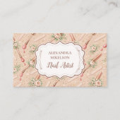 Luxury Floral Nail Artist Business 名刺 (正面)