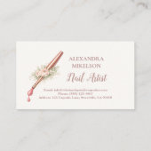 Luxury Floral Nail Artist Business 名刺 (裏面)