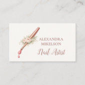 Luxury Floral Nail Artist Business 名刺 (正面)