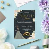 Luxury Floral Save Acrylic Wedding Invitation アクリル招待状 (インサイチュ (ウェディング))