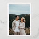 Luxury Floral Vine Crest Monogram Wedding Photo 箔招待状 (裏面)