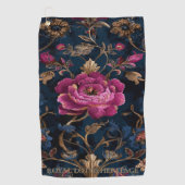 Luxury Floral Vintage Royal ゴルフタオル (正面)