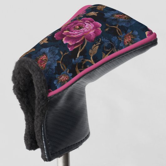 Luxury Floral Vintage Royal ゴルフヘッドカバー (3/4 正面)