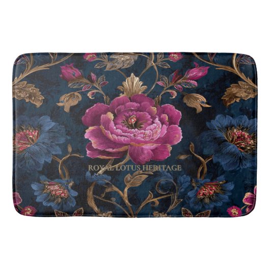 Luxury Floral Vintage Royal バスマット (正面)