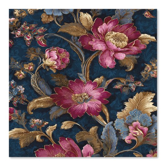 Luxury Floral Vintage Royal 壁紙 (正面)