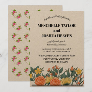 Luxury Floral Wedding Invitation – Customizable 招待状