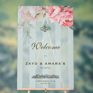 Luxury Floral Wedding Welcome Acrylic Sign アクリルサイン