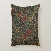 Luxury Flowers Pattern,Gold Black Red Green アクセントクッション (正面(垂直))