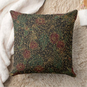 Luxury Flowers Pattern,Gold Black Red Green クッション (ブランケット)