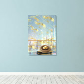 Luxury Foil Easter Card Poster キャンバスプリント (インサイチュ (ウッドフロア))