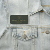 Luxury Forest Green & Golden Accent：ロゴ 名札 (インサイチュ)